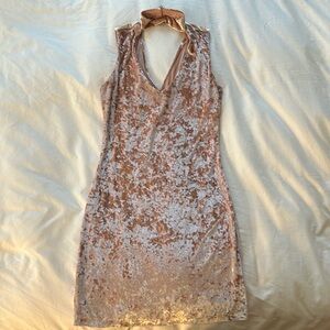 Pink crushed velvet mini